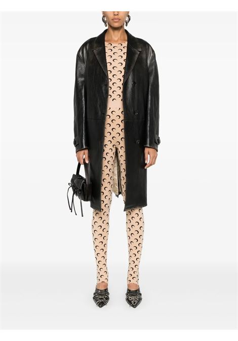 leggins moon printed jersey donna beige e neri MARINE SERRE | WPA111ACJER0001TA10